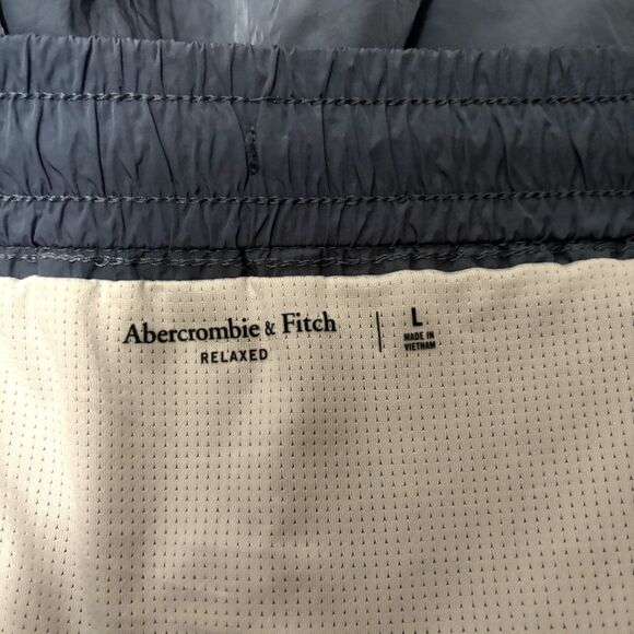 Abercrombie & Fitch Relaxed Fit Swim Trunks Blue Nylon Shorts Mens Size Large - Picture 3 of 4